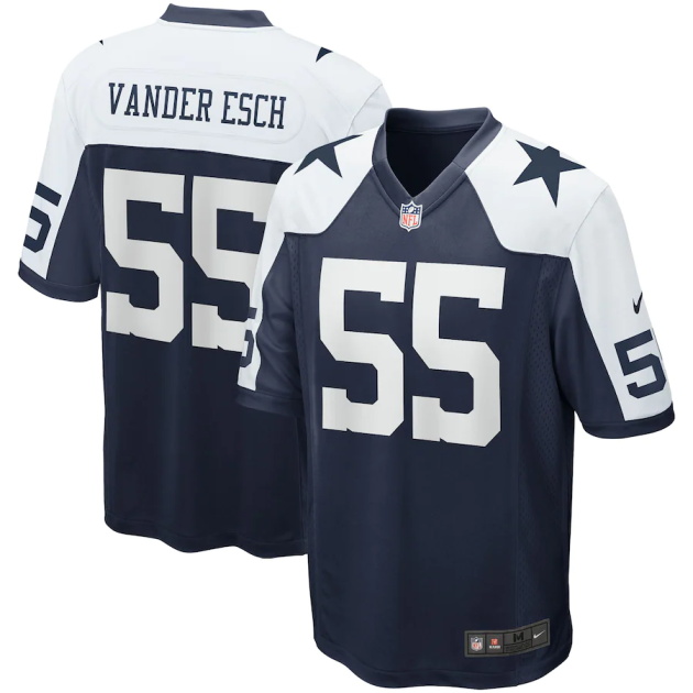 mens nike leighton vander esch navy dallas cowboys alternate game team jersey